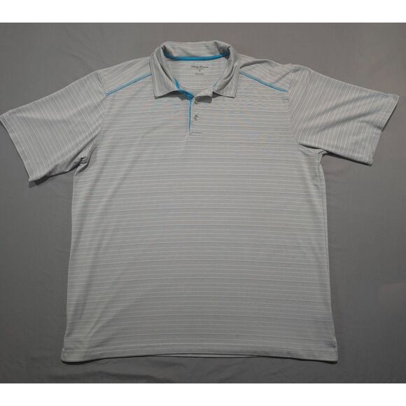 Other - Tommy Armour Mens XXL Gray Striped Golf Polo Shirt Dri-Logic Short Sleeve